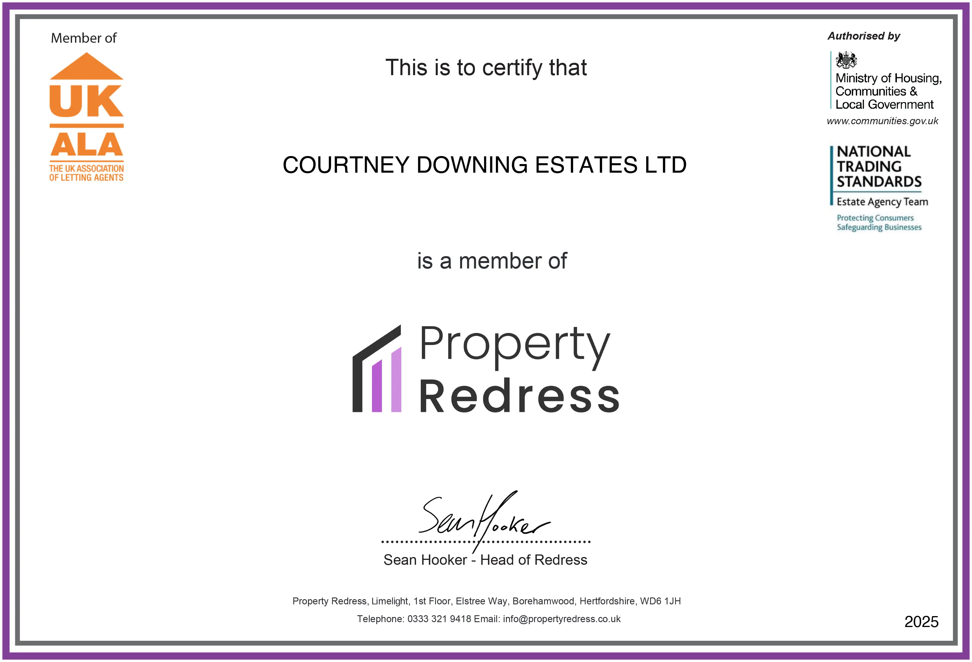 PRS MemberShip Certificate 2